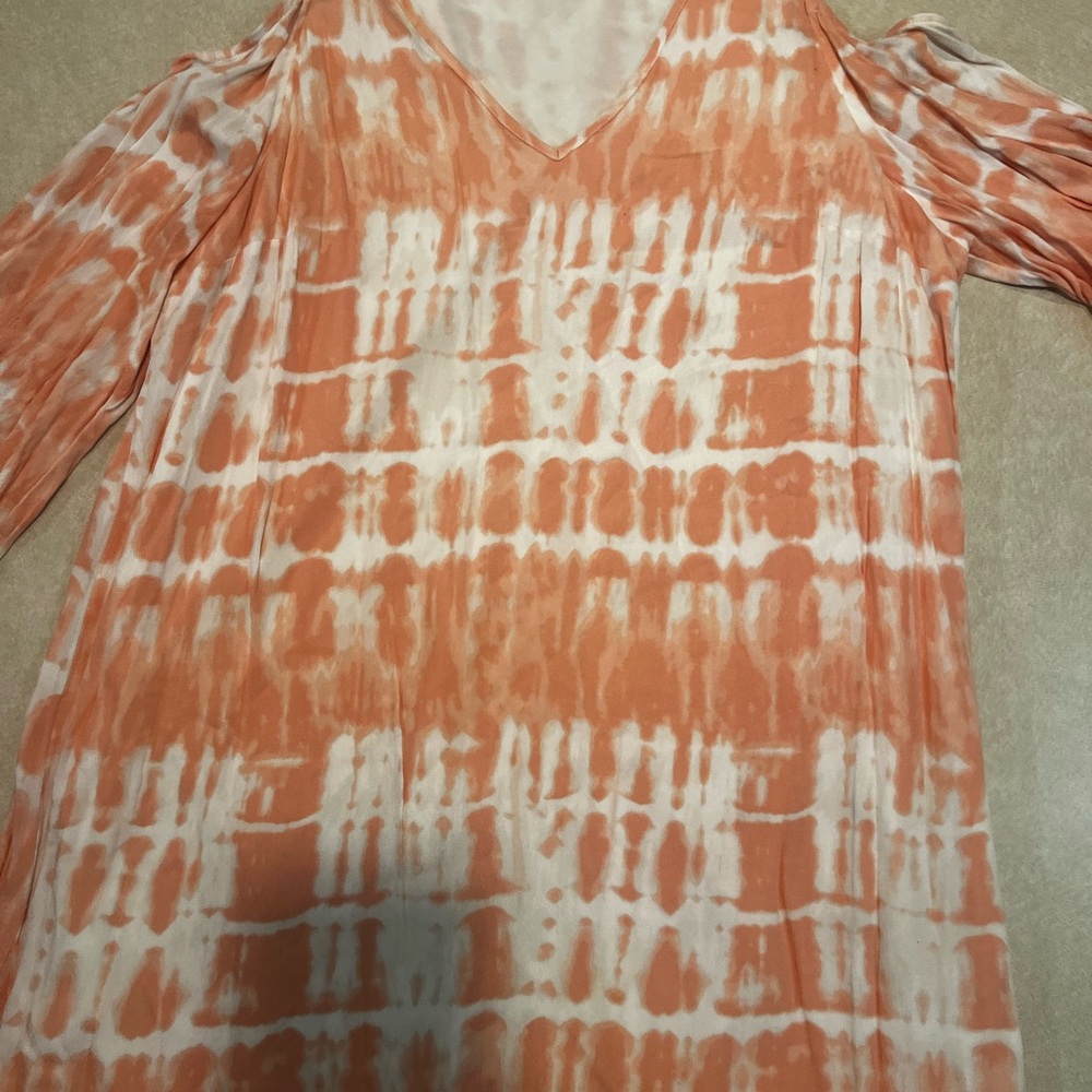Cato Orange Tie-Dye V-Neck Blouse nwot xl